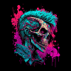 Rave Zombie Skull