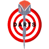Darts mit Scheibe und Pfeil