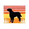 Briquet Griffon Vendeen Dog Silhouette Retro Sun
