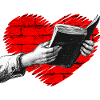 Reading books hearts
