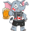 Éléphant fan du Canada