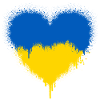 Ukrainian flag heart love