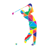 Low Poly Golfer Polygon Golf