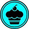Cupcake silhouette circle
