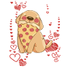 Dog loves pizza