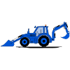 Traktor Bagger Baggerschlepper Blau
