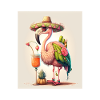 Flamingo Playing Musical Instruments Mexican