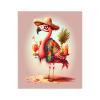 Flamingo Playing Musical Instruments Mexican