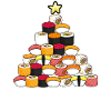 Weißer Weihnachtsbaum Im Sushi-stil