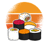 Sushi White Aesthetic Retro Sun