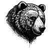 Dangerous black grizzly bear