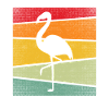 Flamant rose Rétro