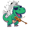 Violin Violinist T-Rex Dinosaur