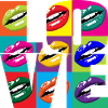 Mehrfarbige Pop-Art-Lippen