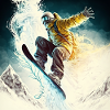 Abstracktes Snowboarding