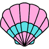 Shell pink turquoise - maritim Comic-Design