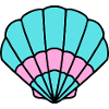 Shell turquoise pink - maritim Comic-Design