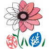 Blume mit Ostereier, Frohe Ostern