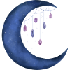 Moon with crystals