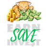 Finance, Cat, Earn Save Invest