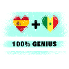Spain and Senegal flag 100% genius