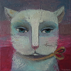 Weiße Katze