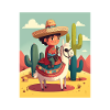 Dreng i mexicansk kostume Mexicansk dreng rider lama