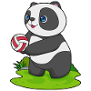 Panda Volleyball Player Volleyball