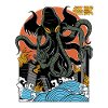 Giant Cthulhu Sunset Japanese