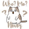 Qui, moi? Jamais - Chat effrayé