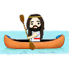 Jesus im Kayak
