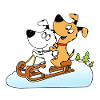 SCHLITTENHUNDE - HUNDE - SCHNEE - RODELN - TIERE