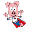 SUPERHELD - SCHWEIN - TIER - KIND - BABY