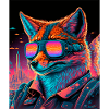 Retro Futuristic Synthwave Fox
