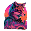 Retro Futuristic Synthwave Fox