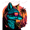 Rétro Futuriste Synthwave Fox