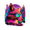 Retro Futuristic Synthwave Fox