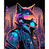 Retro Futuristic Synthwave Fox