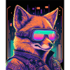 Rétro Futuriste Synthwave Fox