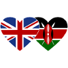 Angleterre Kenya Flag Heart