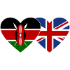 Kenya England Flag Heart