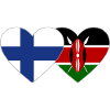 Finland Kenya Flag Heart