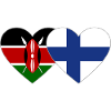 Kenya Finland Flag Heart