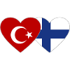 Turquie Finlande Flag Coeur