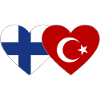 Finland Turkey Flag Heart