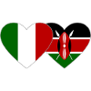 Italie Kenya Drapeau Coeur