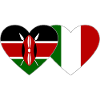 Kenya Italy Flag Heart
