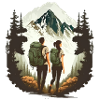 Wanderfreunde in den Bergen