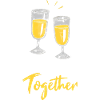 Twin siblings party with glass