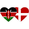 Kenya Denmark Flag Heart